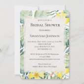 トロピカルイエローハイビスカスフローラブライダルシャワー 招待状 (正面)