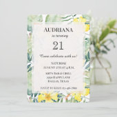 トロピカルイエローハイビスカス離れフローラ誕生日 招待状 (スタンド正面)