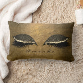 トロピカルイエローフォキエカスタムア金ゴールドグリッターメイクアップ ランバークッション (ブランケット)