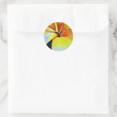 トロピカルイエローフランギパニ花オリジナルアート ラウンドシール (バッグ)