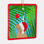 トロピカルイエロー・ラブラドール・レトリーバーサンタドッグクリスマスオーナメント セラミックオーナメント (右)