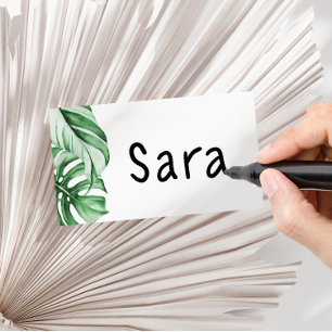 トロピカルイベントまたはパーティー用の名前タグシール 長方形シール