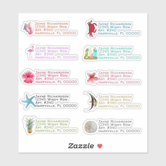 トロピカルイメージ差出人住所シール シール (シート)