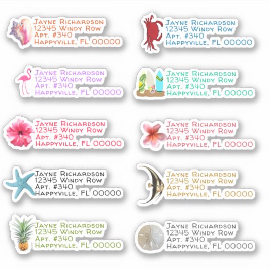 トロピカルイメージ差出人住所シール シール (正面)