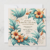 トロピカルイリジングスクエア結婚式招待状 シーズンカード (正面)