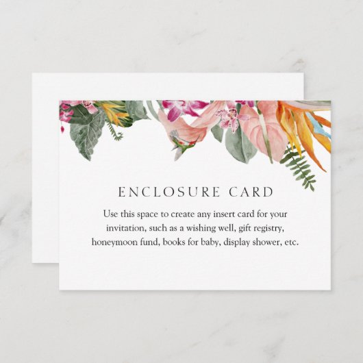 トロピカルインサートカードエンクロージャ エンクロージャーカード (正面/裏面)