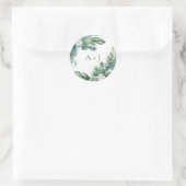 トロピカルインディアン結婚ピーコック封筒用シール ラウンドシール (バッグ)