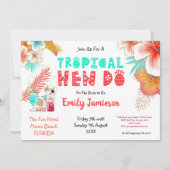 トロピカルウィークエンドイナリーヘンドパーティー 招待状 (正面)