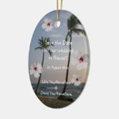 トロピカルウェディングの写真を保存 セラミックオーナメント (左)