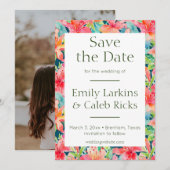 トロピカルウェディングの日付をフォトバックで保存 セーブザデート (正面/裏面)