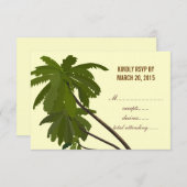 トロピカルウェディングの返信パームツリー 出欠カード (正面/裏面)