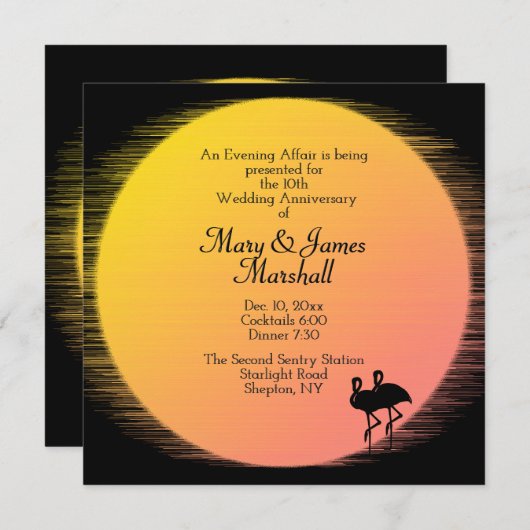 トロピカルウェディングアニバーサリー招待状 招待状 (正面/裏面)