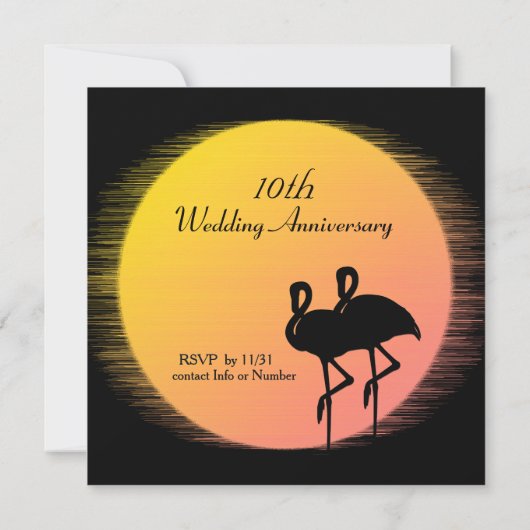 トロピカルウェディングアニバーサリー招待状 招待状 (裏面)