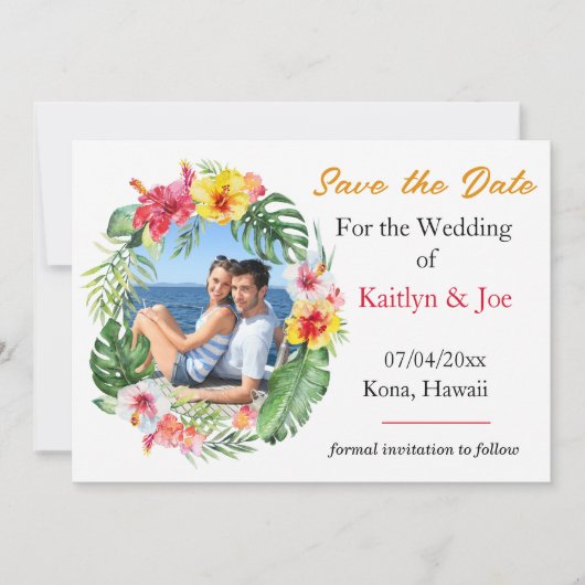 トロピカルウェディングザデイト招待状 招待状 (正面)