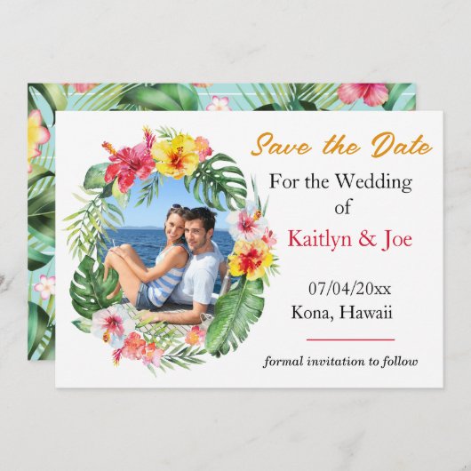 トロピカルウェディングザデイト招待状 招待状 (正面/裏面)