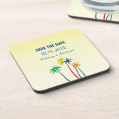 トロピカルウェディングセーブザデート招待状 コースター (左側)