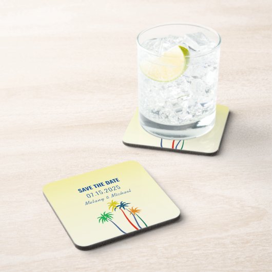 トロピカルウェディングセーブザデート招待状 コースター (右側)