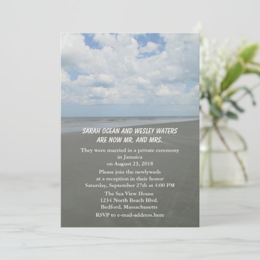 トロピカルウェディングテーマの受付のみの招待状 招待状 (スタンド正面)