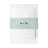 トロピカルウェディングハワイ ルアウ ビーチ モノグラム 招待状ベリーバンド (正面例)