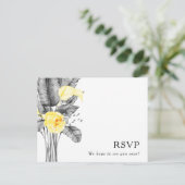 トロピカルウェディングモダンRSVPポストカード ポストカード (スタンド正面)