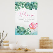 トロピカルウェディングレセプションウェルカムサイン ポスター (キッチン)