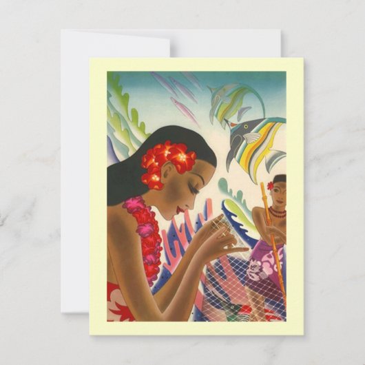 トロピカルウェディング・セーブ・ザ・デート・ルアウのご案内 招待状 (正面)