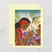 トロピカルウェディング・セーブ・ザ・デート・ルアウのご案内 招待状 (正面/裏面)