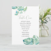 トロピカルウェディング　着席チャート　テーブルプラン 招待状 (スタンド正面)