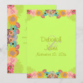 トロピカルウェディング + 背景色をカスタマイズ 招待状 (正面/裏面)