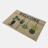 トロピカルウェルカムドormat |植物デザイン ドアマット (アングル)