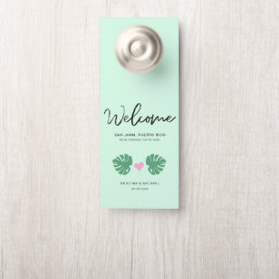 トロピカルウェルカムホテルバッグデスティネーションウェディング ドアノブサイン