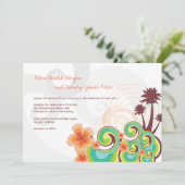 トロピカルウェーブオレンジハイビスカスデスティネーションウェディング 招待状 (スタンド正面)