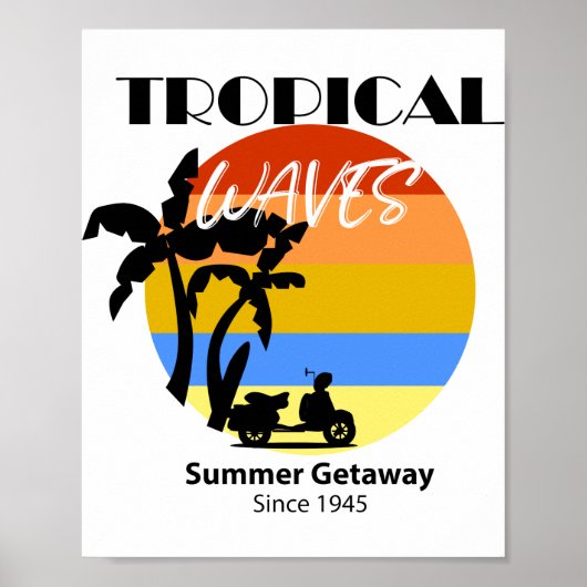 トロピカルウェーブサマービーチゲタウェイポスター ポスター (正面)