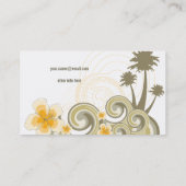 トロピカルウェーブハイビスカスビーチサマーパームツリーズ 名刺 (裏面)