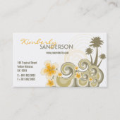 トロピカルウェーブハイビスカスビーチサマーパームツリーズ 名刺 (正面)