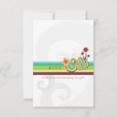 トロピカルウェーブ オレンジヒビスカス RSVP 返信カード 招待状 (裏面)