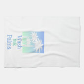 トロピカルウォッシュザパームツリービーチブルーグリーン キッチンタオル (横)