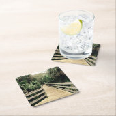 トロピカルウォークピアパームツリーズコースター スクエアペーパーコースター (インサイチュ)