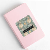 トロピカルウォーターのカラー金ゴールドとグリーン葉のパターン スクエアシール