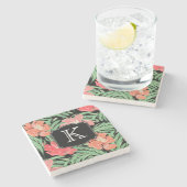 トロピカルウォーターの植物体とモノグラム ストーンコースター (横)