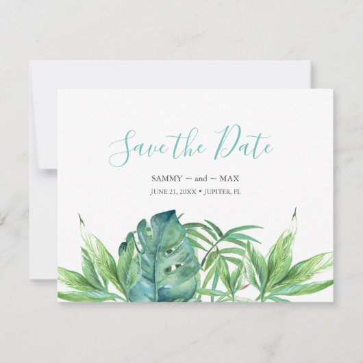 トロピカルウォーターの色の非写真の保存日付 セーブザデート (正面)