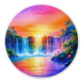 トロピカルウォーターアットサンセットウォーターカラー セラミックノブ (正面)