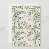 トロピカルウォーターカラーのリーフ結婚フレーム 招待状 (裏面)
