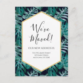 トロピカルウォーターカラーの動きのお知らせはがき ポストカード