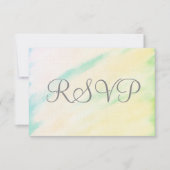 トロピカルウォーターカラーウェディングRSVPカード 出欠カード (正面)