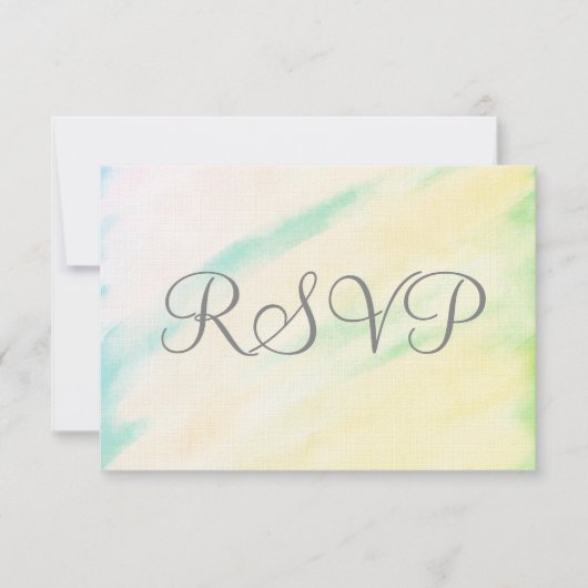 トロピカルウォーターカラーウェディングRSVPカード 出欠カード (正面)