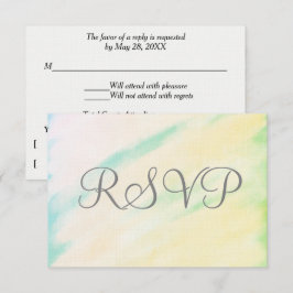 トロピカルウォーターカラーウェディングRSVPカード 出欠カード
