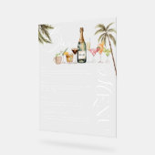 トロピカルウォーターカラーカクテル結婚のバーメニュー アクリルサイン (傾斜)