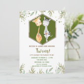 トロピカルウォーターカラーキリン&ゼブラベビーシャワー 招待状 (スタンド正面)