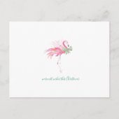 トロピカルウォーターカラークリスマスフラミンゴ葉書 シーズンポストカード (正面)